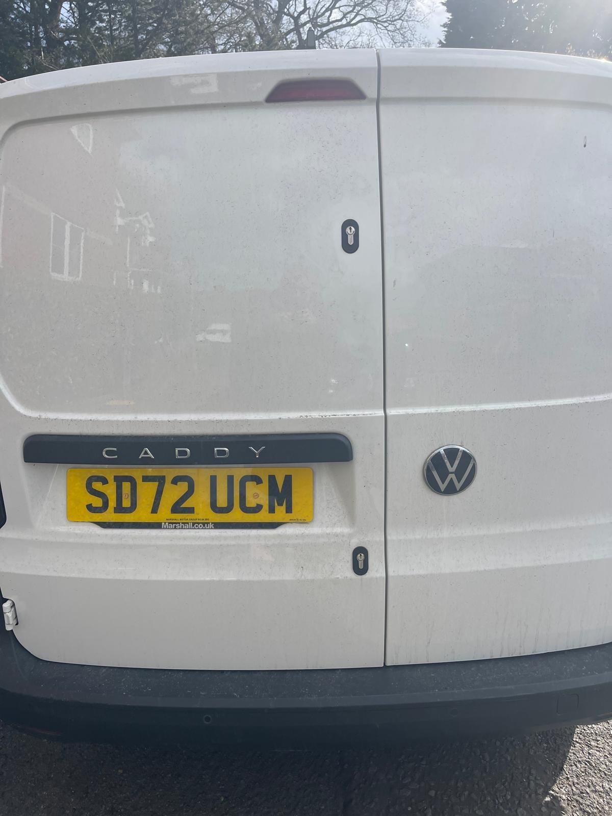 Double hook deadlocks fitted to a VW Caddy's rear doors